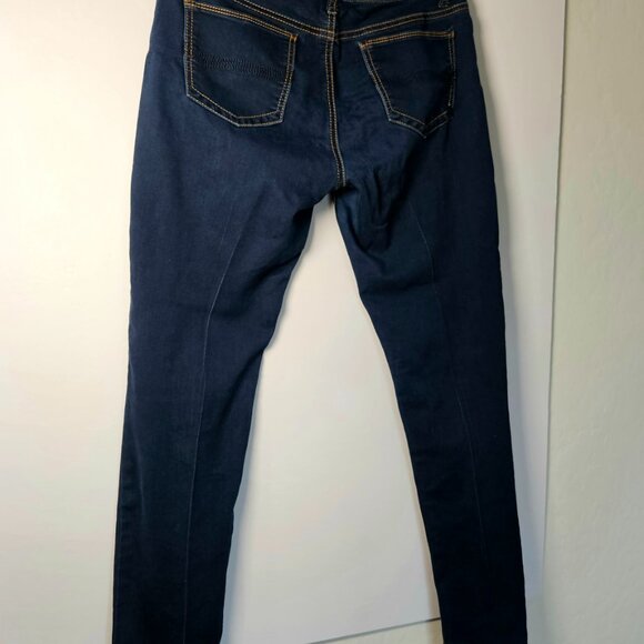 Indigo Rein Dark Wash Skinny Women's Jeans Size 11 Midrise Stretch Cotton Blend - Picture 10 of 13